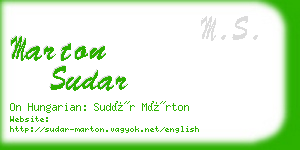 marton sudar business card